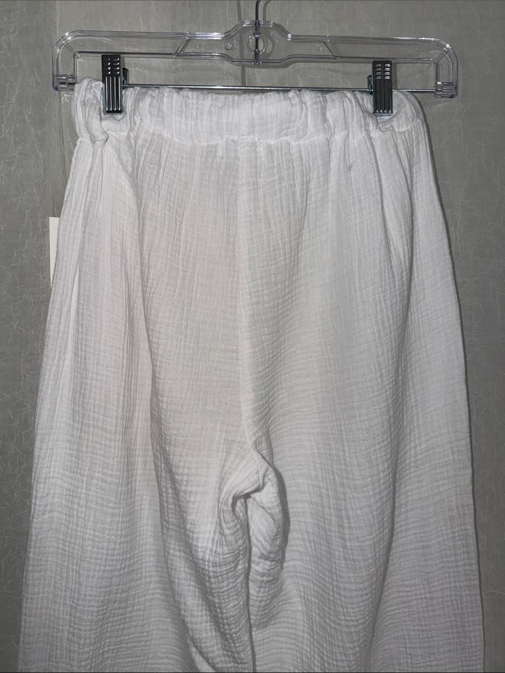 4OD White Cotton Gauze Beach Swim Cover Up Drawstring Pants - Picture 6 of 9